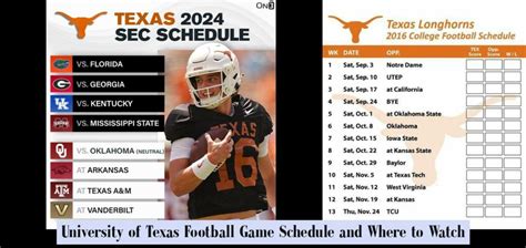 University of Texas Football Game Schedule and Where to Watch ...