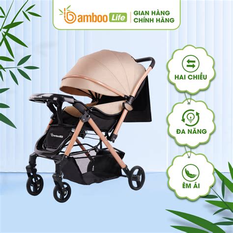 Xe đẩy cho bé Bamboo Life xe đẩy gấp gọn cho bé BL134 cao cấp 2 chiều