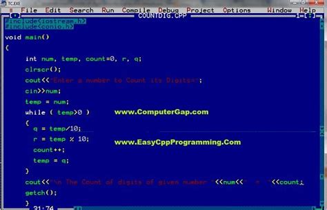 Easyway How To Write Programs In C C Program Count Number Of Digits