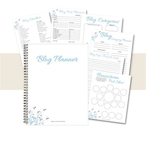 Blog Planner Printable Pdf Digital Content Planner Productivity Tool