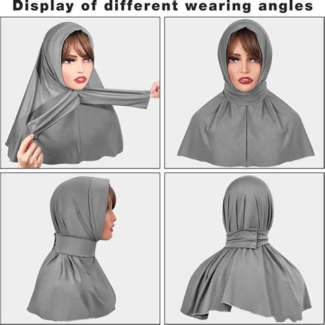 3 Pieces Snap Hijab Soft Islamic Turbans For Women Muslim Hijab