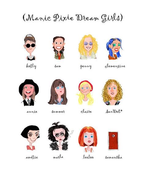 Manic Pixie Dream Girls Print Etsy Manic Pixie Dream Girl Pixie Manic