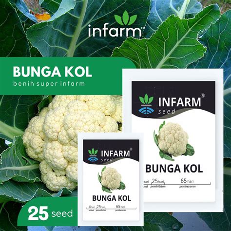 Jual INFARM Benih Bibit Biji Super Kembang Kol Cauliflower Bunga