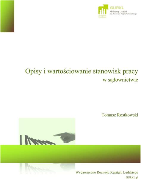 Opisy i wartościowanie stanowisk pracy PDF Free Download