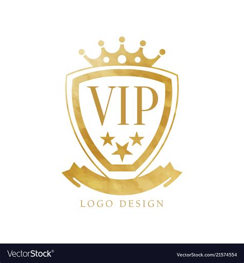 Vip logo design luxury golden badge for club Vector Image