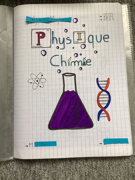 Idée page de garde Dessin de couverture Cahiers de sciences Exemple