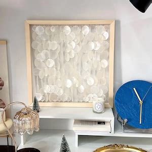 Natural Capiz Shell Framed Wall Decor Etsy