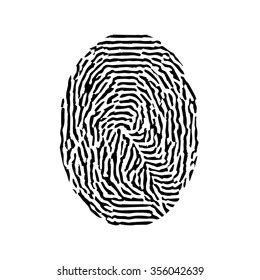 Fingerprint Vector Black Isolated Fingerprint On Vector De Stock