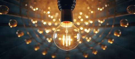 premium photo circular ceiling light bulb