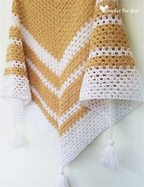 Crochet V Stitch Triangle Shawl Free Pattern Crochet For You