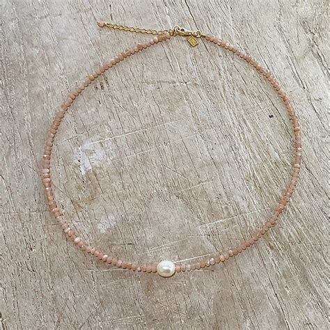 Moonstone Keshi Pearl Necklace Gold – Lush Designs Jewellery