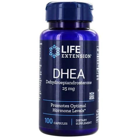 Life Extension Dhea Dehydroepiandrosterone 25 Mg 100 Capsules