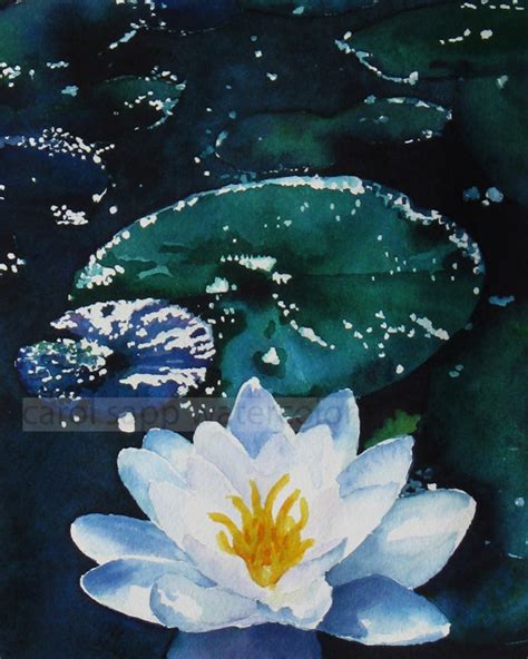 Water Lily Painting-moonlight Painting-waterlily Art-waterlily - Etsy ...