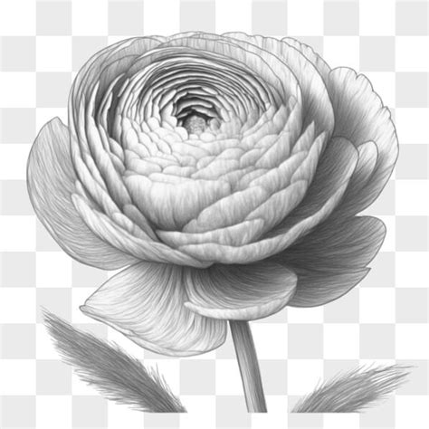 Descarga Dibujo de Flor en Blanco y Negro para Impresiones Artísticas