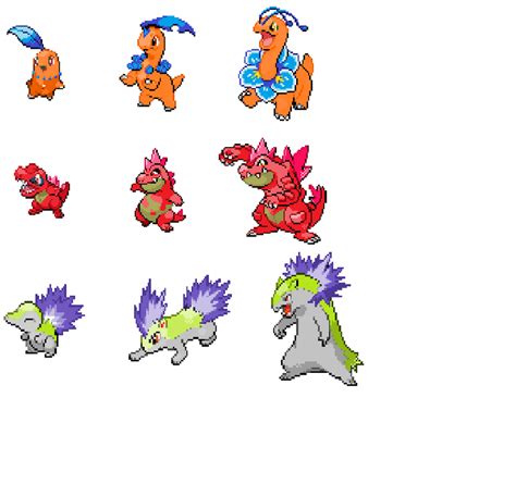 Pokemon Johto Starters Miscolored by K9-Powar on DeviantArt