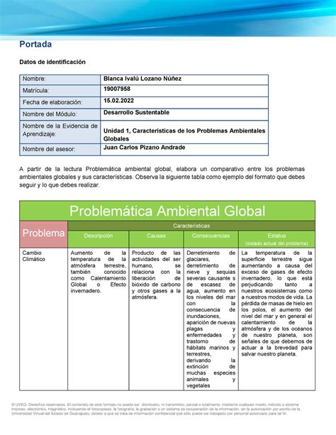 Cuadro Sin Ptico Problemas Ambientales Uveg Derechos Reservados