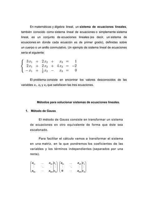 Ecuaciones Lineales PDF Descarga Gratuita