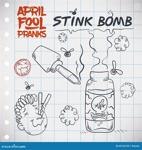 Stink Bomb Plan for April Fools Day, Vector Illustration Stock Vector ...