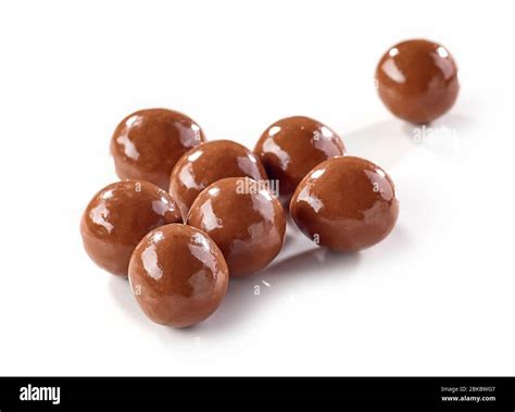 Brown Chocolate Balls Isolated On White Background Stock Photo Alamy