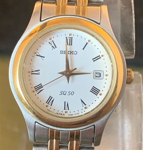 Seiko Sq50 Ladies 5 Bar Quartz Watch 7n82 0340 Etsy