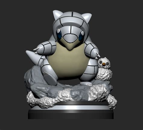 Stl File Pokemon Alolan Sandshrew And Sandslash Figure D Printable