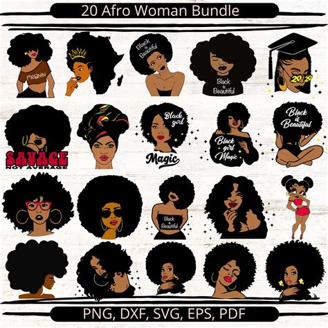 Afro Woman Svg Bundle Afro Queen Svg Afro Lady Svg Afro Etsy Ireland