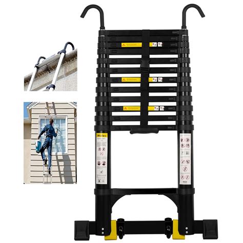 Wolec Telescoping Ladder Ft Aluminum Portable Extension Ladder W