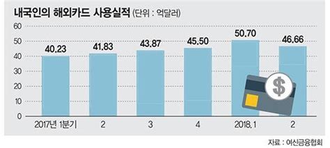 2분기 해외 카드사용액 5兆 증가세 꺾여