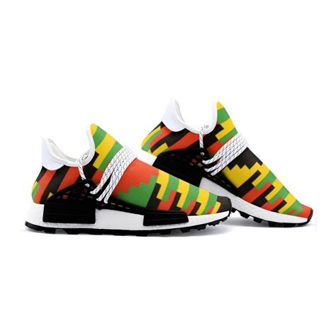 Colourful African Kente Cloth Design Unisex Lightweight Sneaker Afro ...