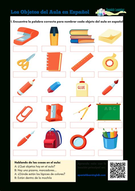 Classroom Objects In Spanish Worksheet Free — Db