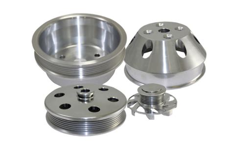 SBC Chevy 283-400 Machined Aluminum LWP Serpentine Pulley Kit | Pirate Mfg