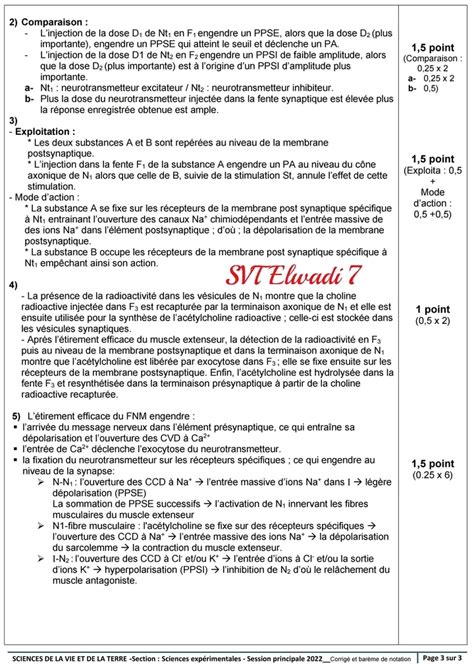 Bac Sc Expérimentales Sciences Svt Bac Svt Session Principale 2022