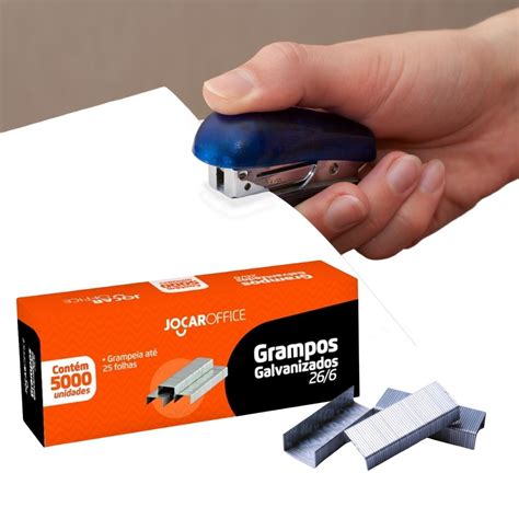 Kit 5 Caixas De Grampo Galvanizado Para Grampeador 26 6 5000un