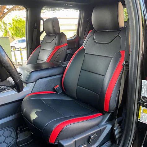 F 150 Premium Artificial Leather Front And Rear Seat Covers Black With