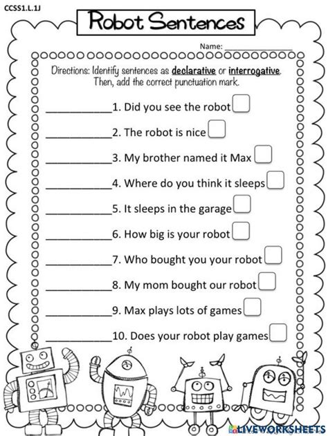 Declarative Sentence Worksheet