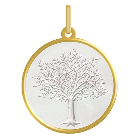 Médaille Arbre de vie Princier Or jaune 18ct nacre PremierCadeau