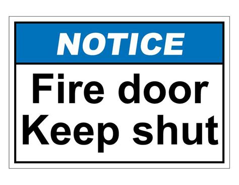 ANSI Notice Fire Door Keep Shut