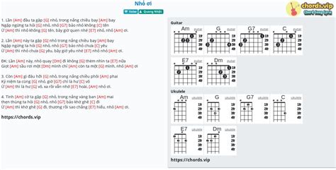 Hợp âm Nhỏ ơi Cảm âm Tab Guitar Ukulele Lời Bài Hát Chordsvip