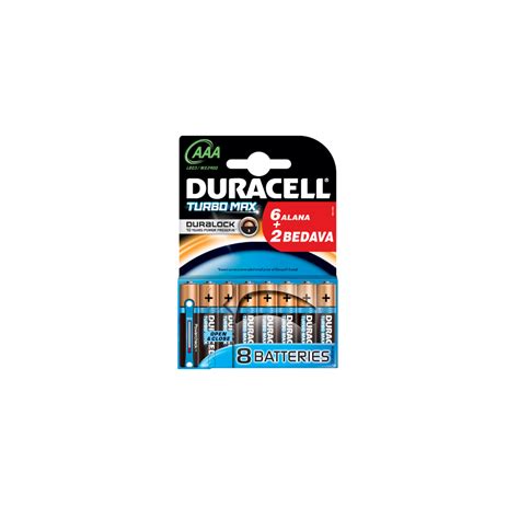 Duracell Turbo Max İnce Kalem Pil 8 li Alkalin AAA İnce Kalem Pil Bebekya