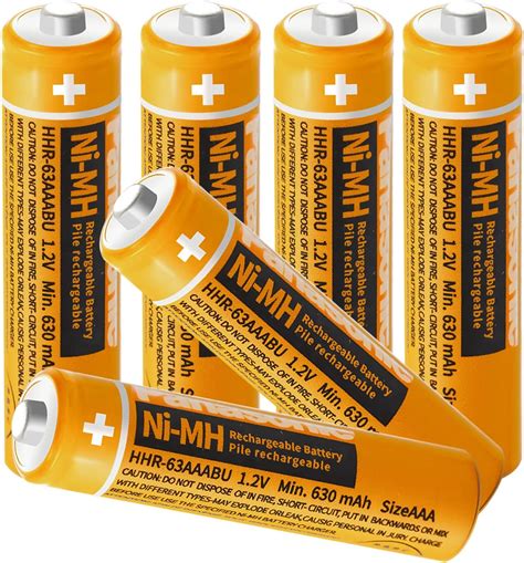 6 Packs HHR 65AAABU NI MH AAA Rechargeable Cordless Phones Battery