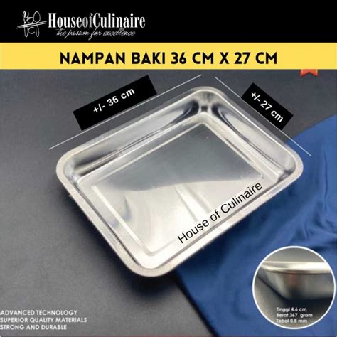 Jual Nampan Baki 36 X 27 Cm Stainless Tebal Multifungsi Wadah Saji