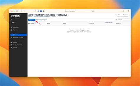 Sophos ZTNA Gateway Connector Erstellen Avanet