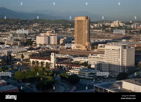 Aerial View East From City Hall Of Union Station In Downtown Los