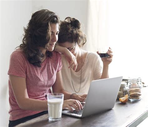 Lesbian Couple Together Indoors Concept Stock Image Image Of Female Meal 85683359