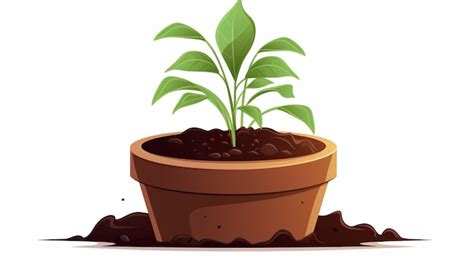 Una Caricatura De Una Planta En Maceta Con Una Planta Que Crece Fuera