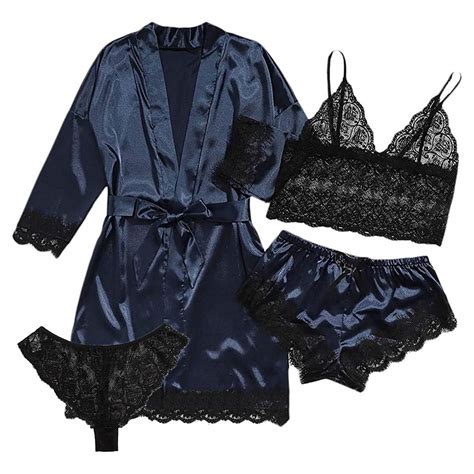 Hoksml Four Piece Lingerie Set For Women Sexy Garter Lingerie Set Robes