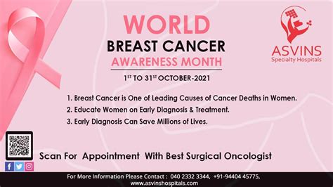 World Breast Cancer Awareness Month From October 1st To 31st Asvins Specialty Hospitals