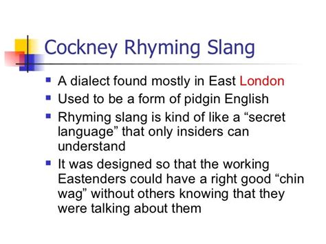 Cockney Rhyming Slang