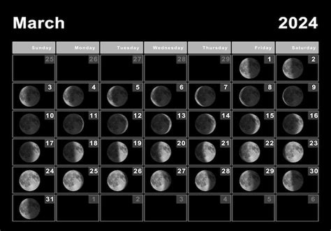 Calendario Lunar De Marco De 2024 Ciclos Da Lua Fases Da Lua Foto