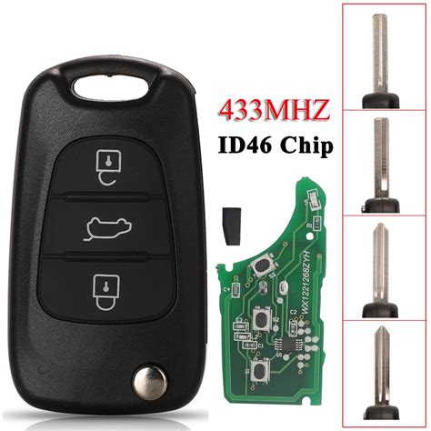 Jingyuqin 3 Tasten Flip Remote Autos Chl Ssel 433MHz ID46 Chip F R